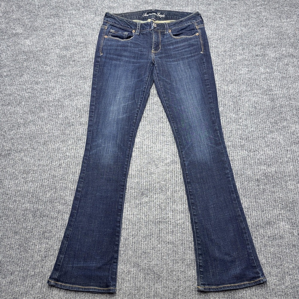 American Eagle Outfitters Skinny Kick Jeans Womens 8 Blue Low Rise Stretch Denim